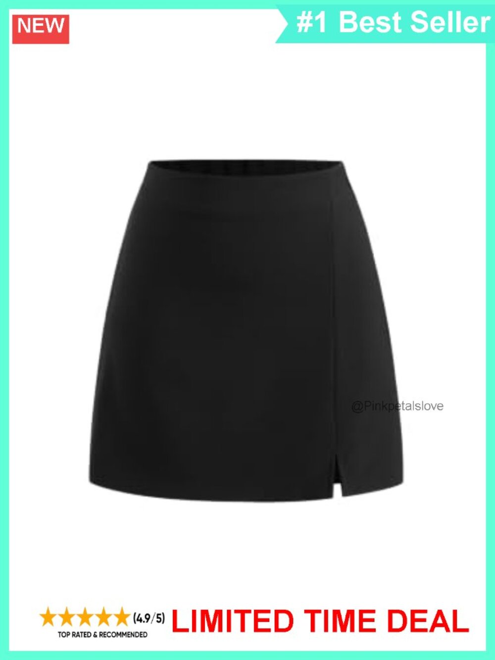 High Waist Mini Skirt with Split and Zipper Detail